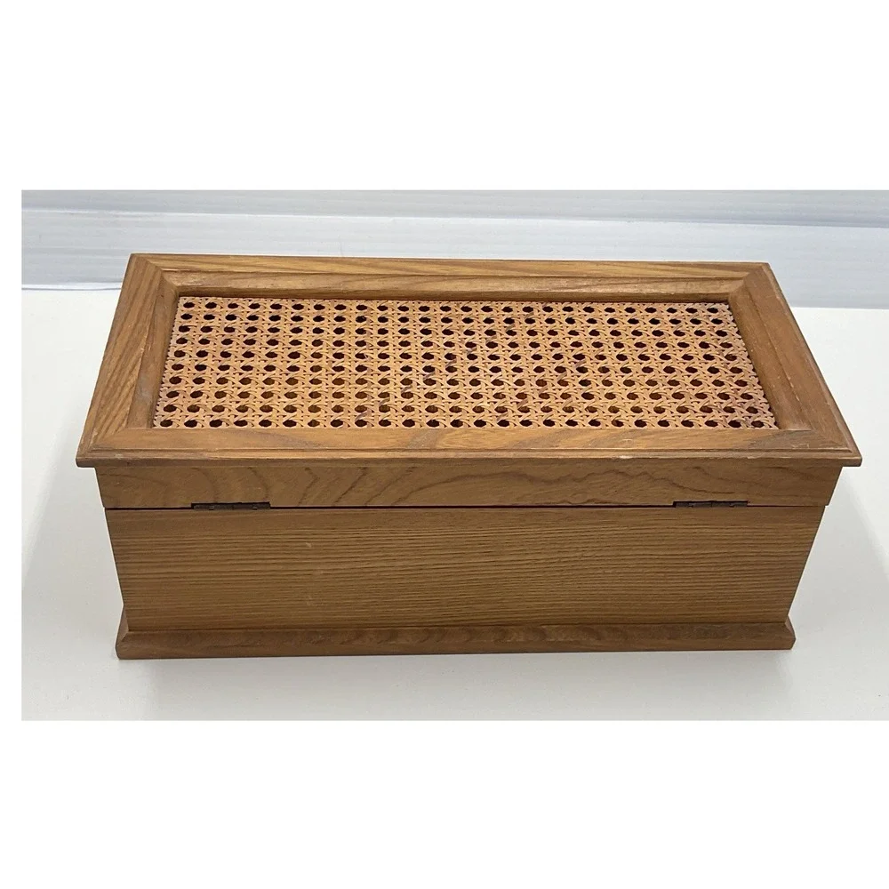 Vintage Wooden Music and‎ Jewelry Box with Brass Handles